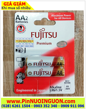 Fujitsu AA LR6 Preminum; Pin Fujitsu Premium LR6 Alkaline 1.5v _Made in Indonesia _Vỉ 2viên